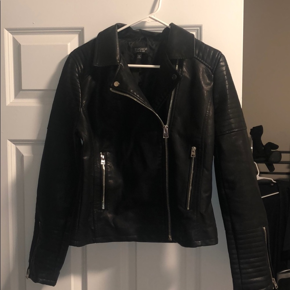 Topshop Black Faux Leather Jacket